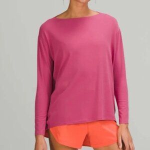 Lululemon Back in Action Long Sleeve Shirt *NULU* Pink Lychee